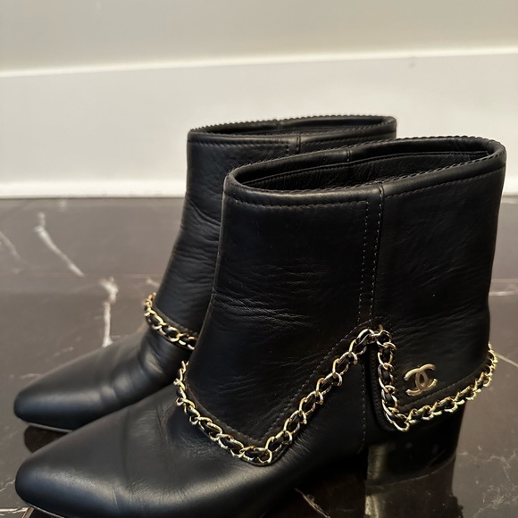 Chanel gold over black bootie with gold hardware - Picture 6 of 6
